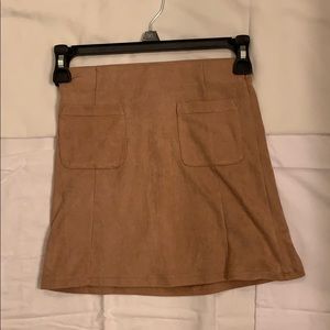 Faux suede mini skirt